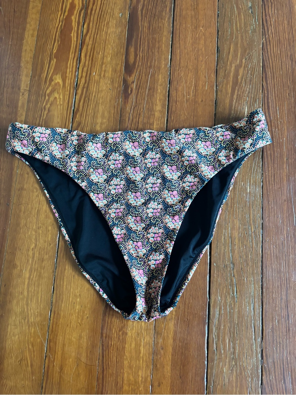 J. Crew Floral Pink and Black Ratti Prism Bikini Bottoms